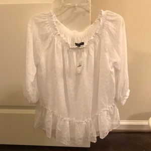 White sinched blouse